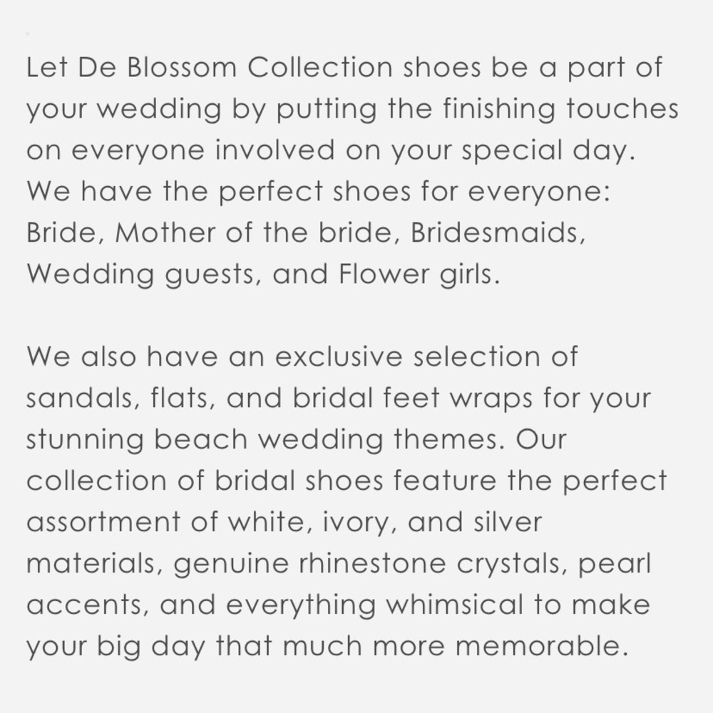 De Blossom Crystal and Lace Wedding Flats Size 6 1/2 - Picture 8 of 8